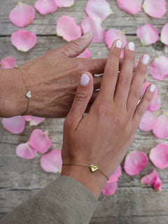 moeder & dochter armband set goud