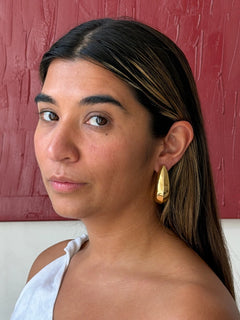 Oval chunky earrings gold