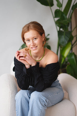 Stenen kralen ketting groen