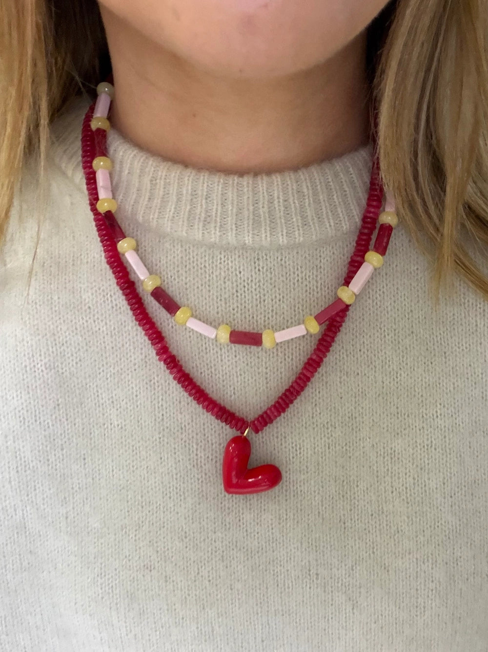 Sweet sunset tubes stenen ketting