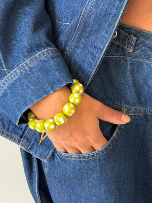 Polka dot armband groen