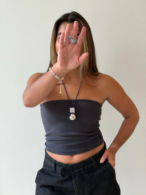 Translucent swirl ketting blauw