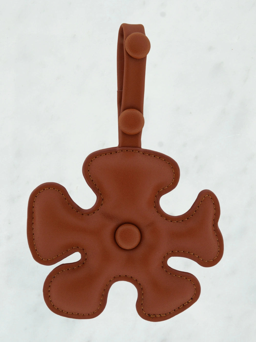 Big flower bag charm brown