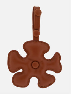 Big flower bag charm bruin