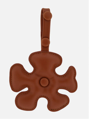 Big flower bag charm bruin
