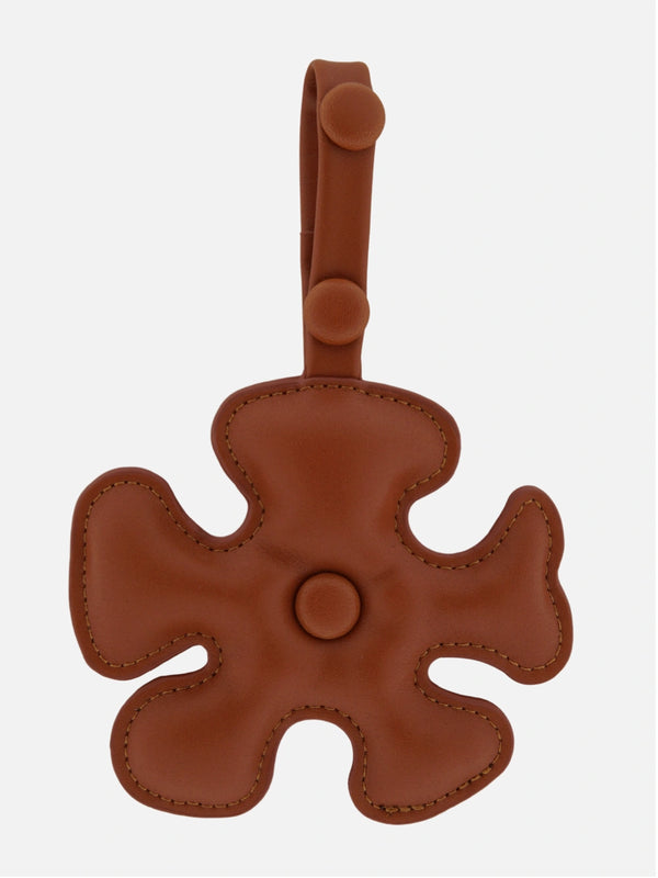 Big flower bag charm bruin