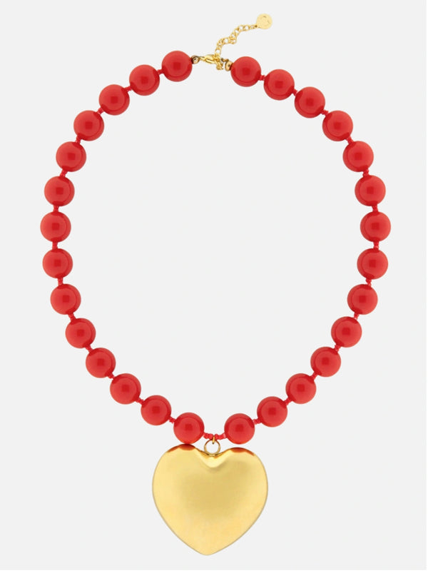 Bold beads ketting met groot hart