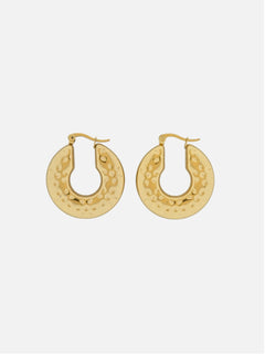 Wide flower dot hoops