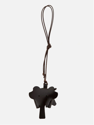 Bruine leren olifant bag charm