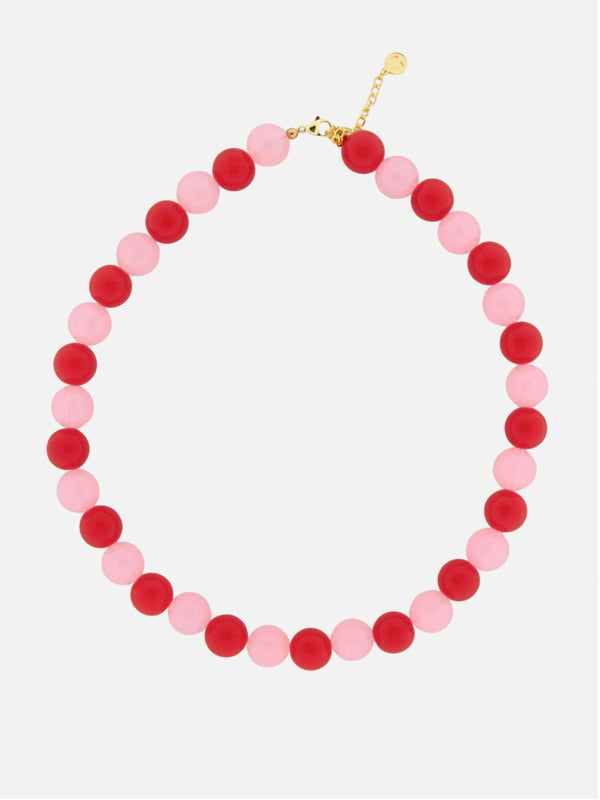 Candy bold beads ketting rood roze