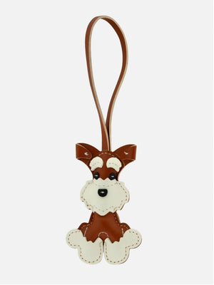 Doodle dog brown bag charm
