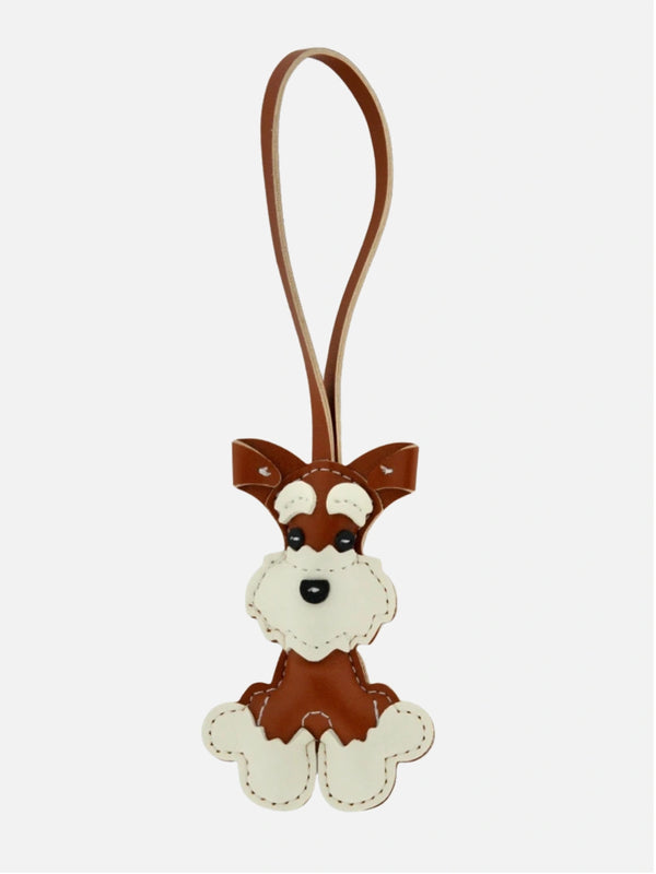 Doodle dog brown bag charm
