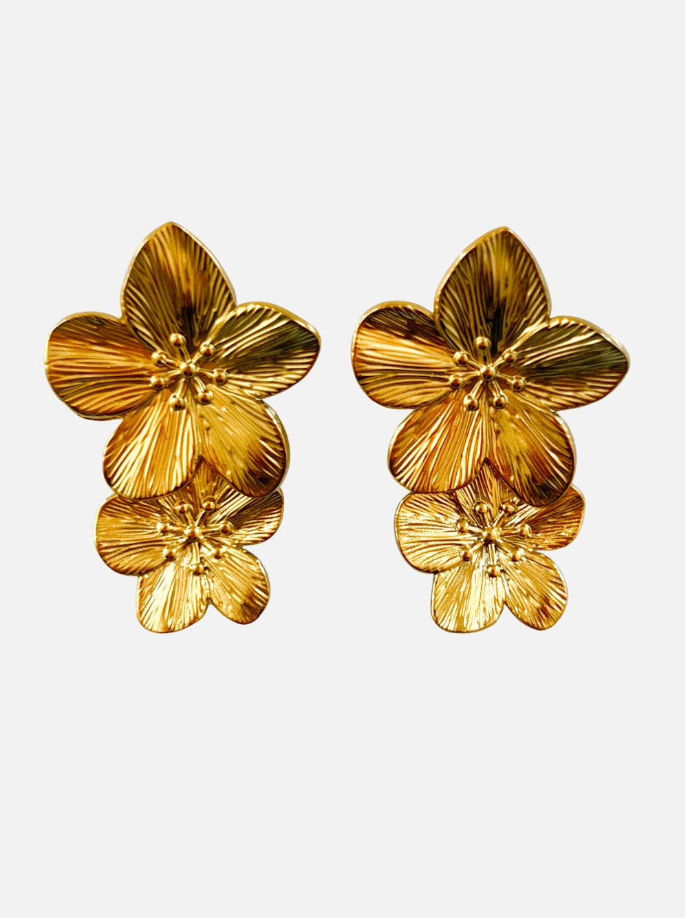 Dubbele bloem oorbellen