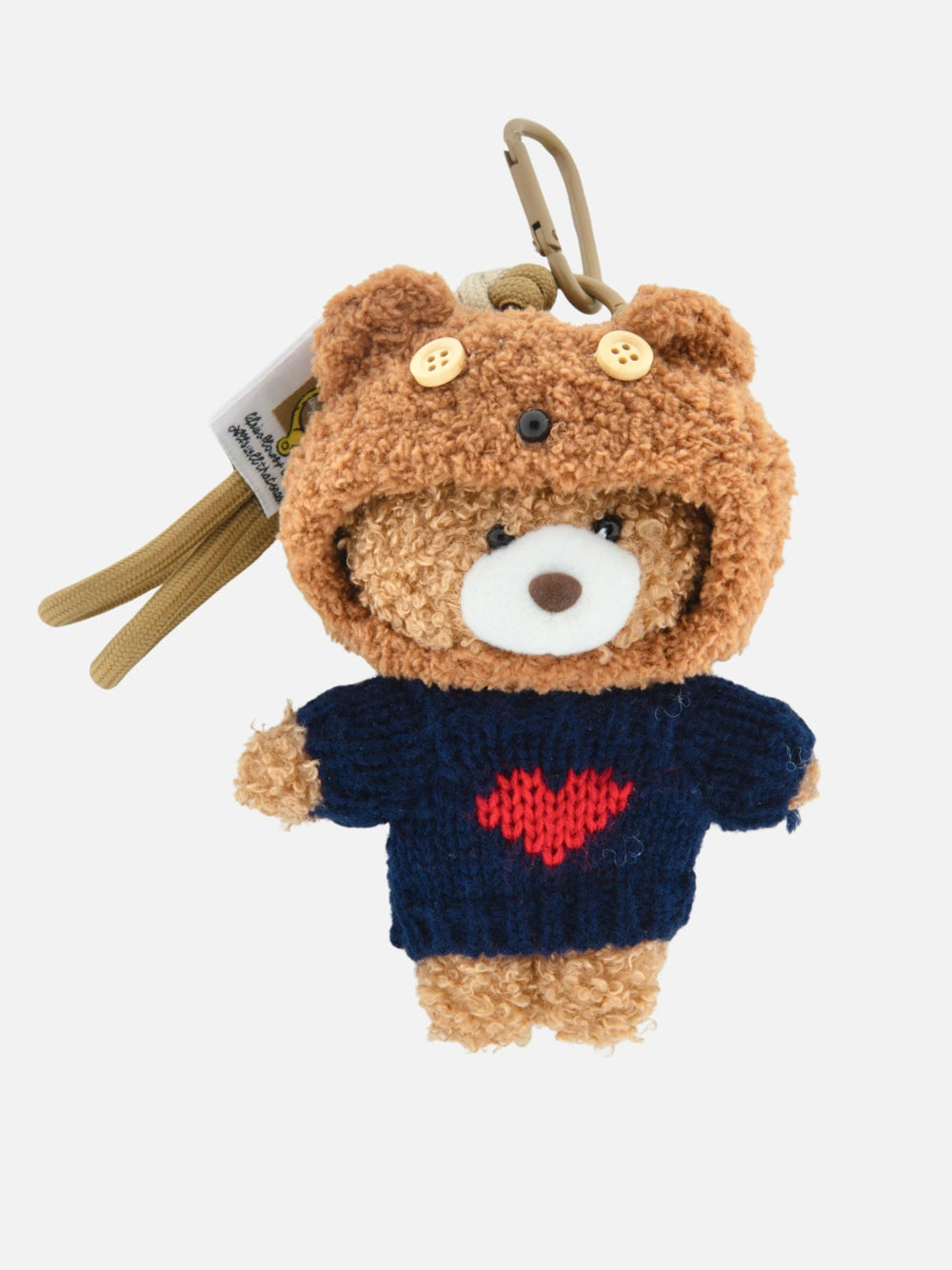 Fluffy teddy bear bag charm