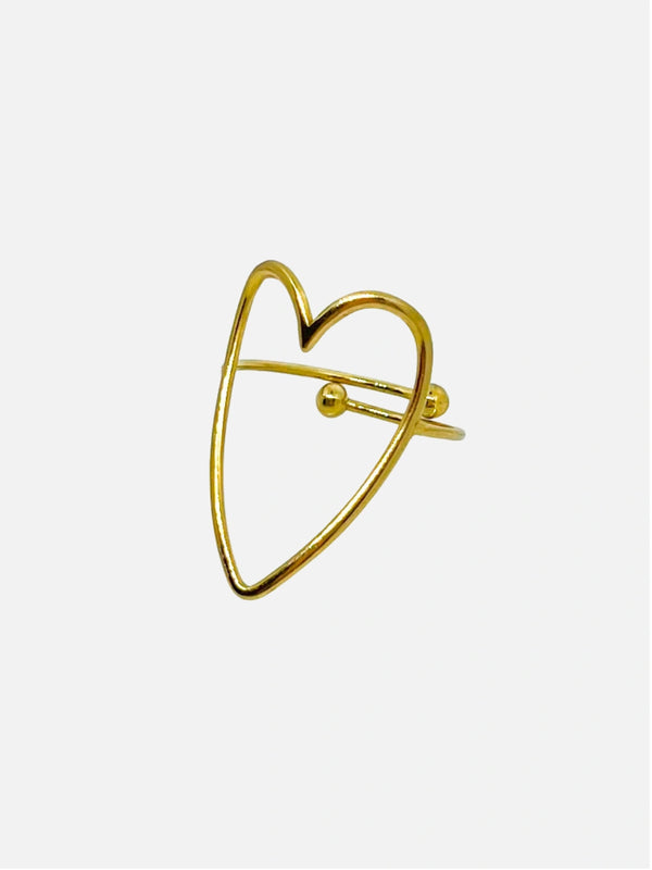 Grote open hart ring