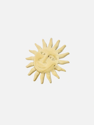 Grote zon gezicht ring goud