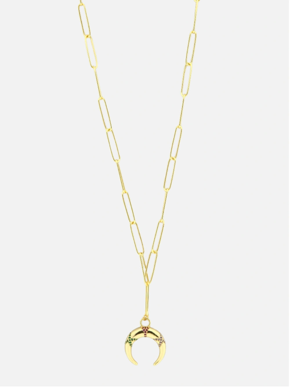 Ketting met halve strass maan