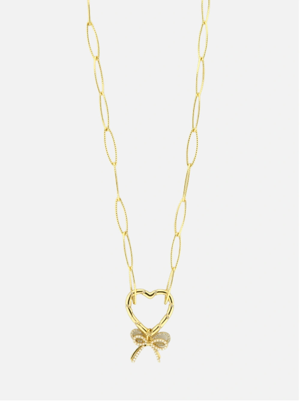 Ketting met hart en parel strik