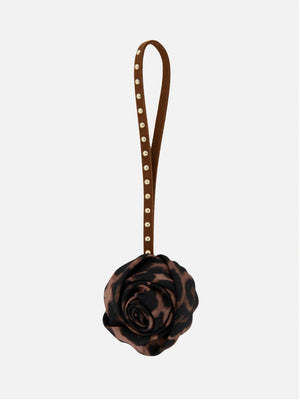 Leopard rose studs bag charm