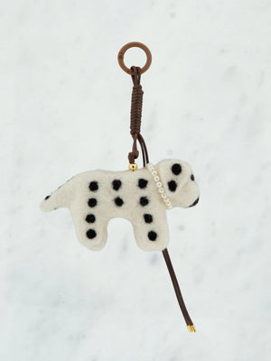Luxe vilten hond parel bag charm