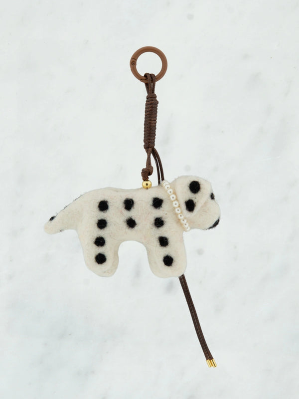 Luxe vilten hond parel bag charm