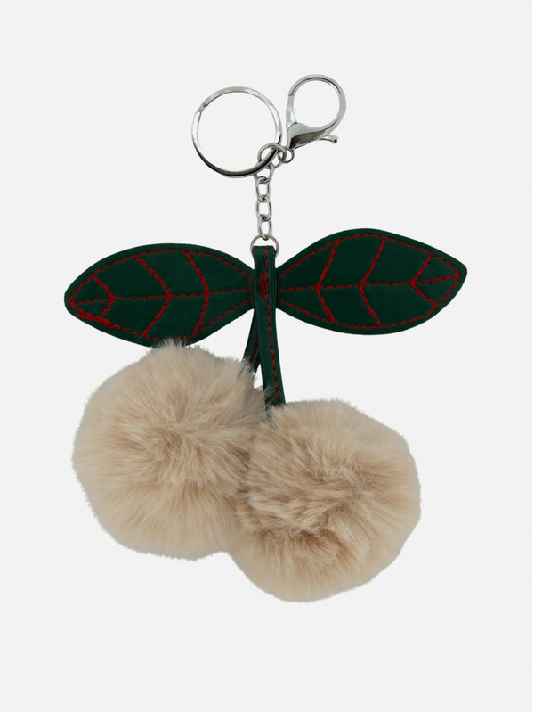 Mega fluffy cherry bag charm