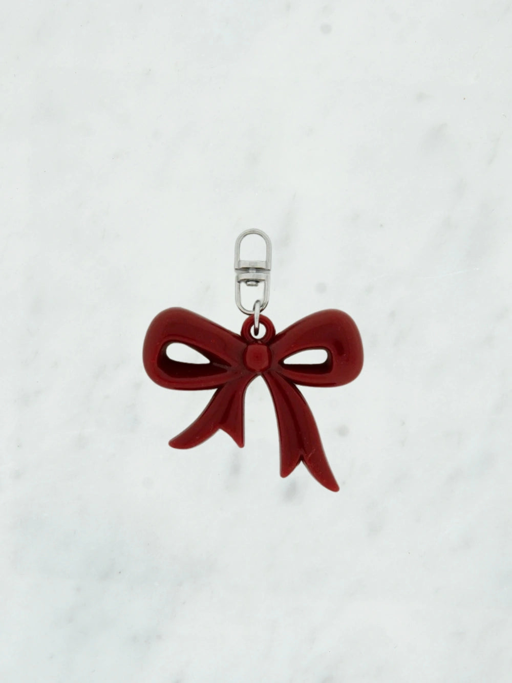Mini bow bordeaux red bag charm