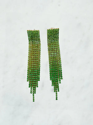 Mega glitter earrings green