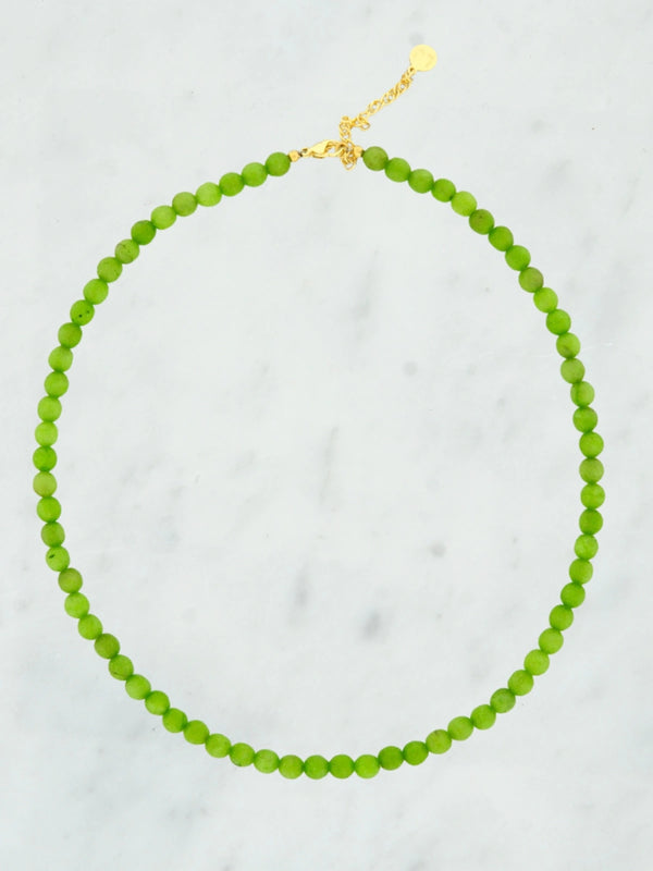 Stone beads necklace green