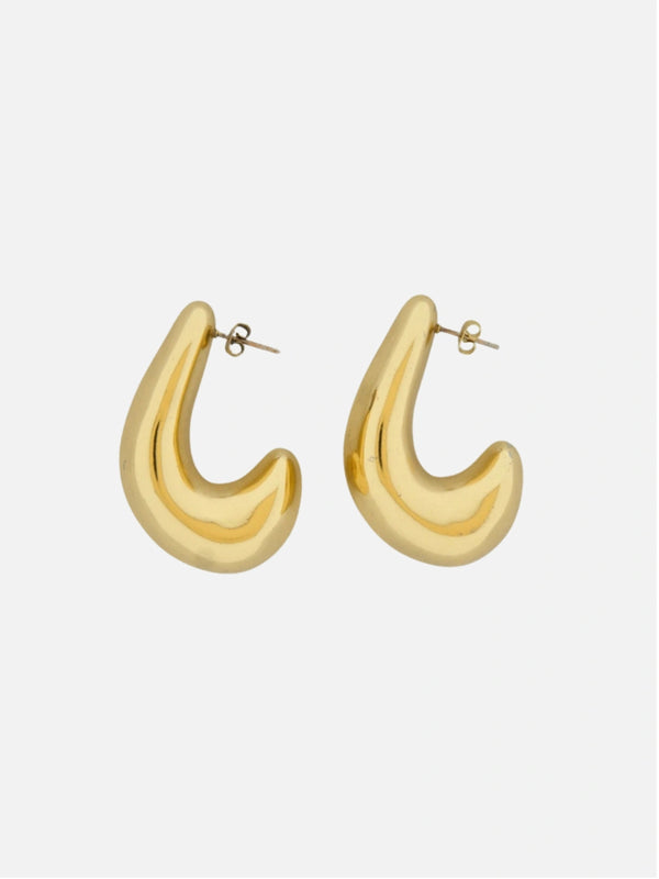 Oval chunky earrings gold