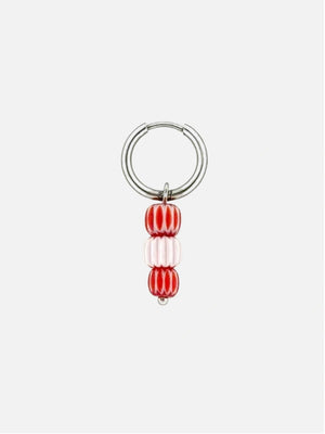 Rood roze kraal oorbel