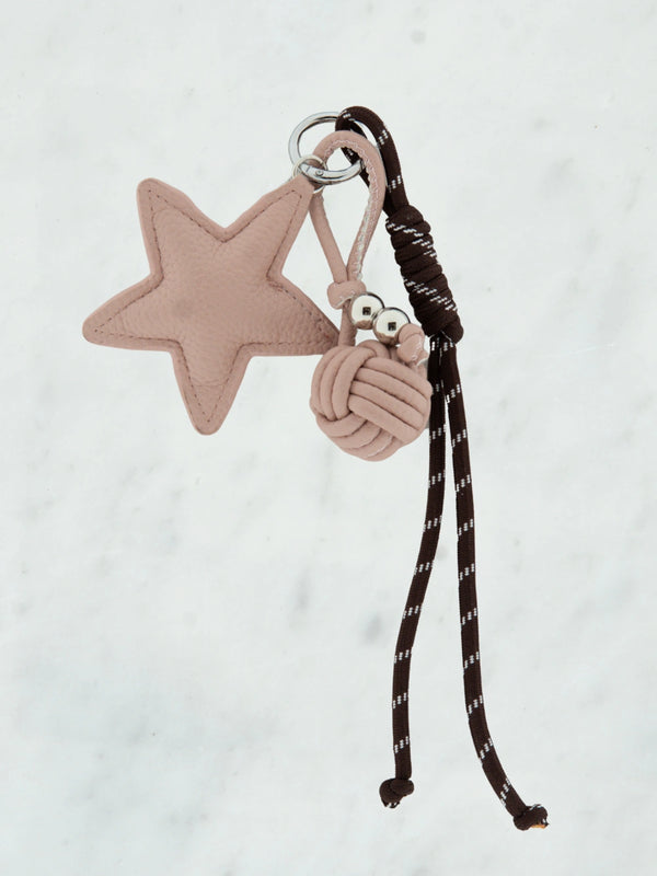 Star dot tie bag charm set