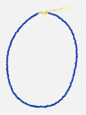 Stone beads necklace cobalt blue