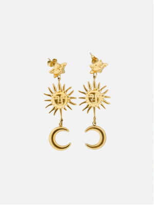Star sun moon earrings