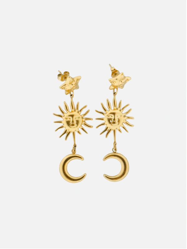 Star sun moon earrings