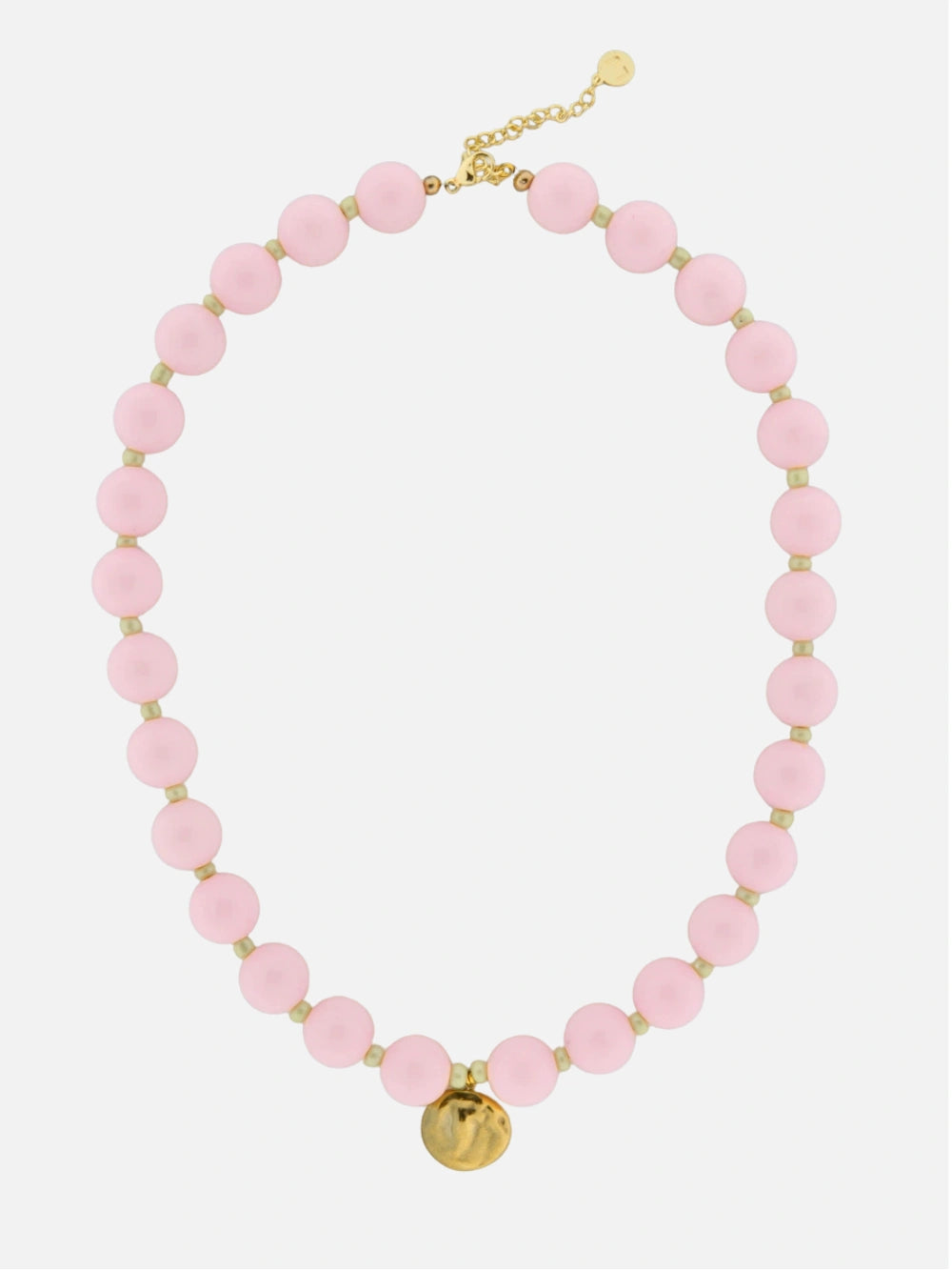 Striped bold beads met munt lichtroze