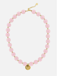 Striped bold beads met munt lichtroze