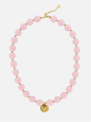 Striped bold beads met munt lichtroze