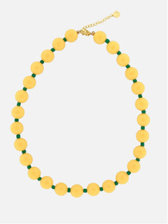 Striped bold beads ketting oranje
