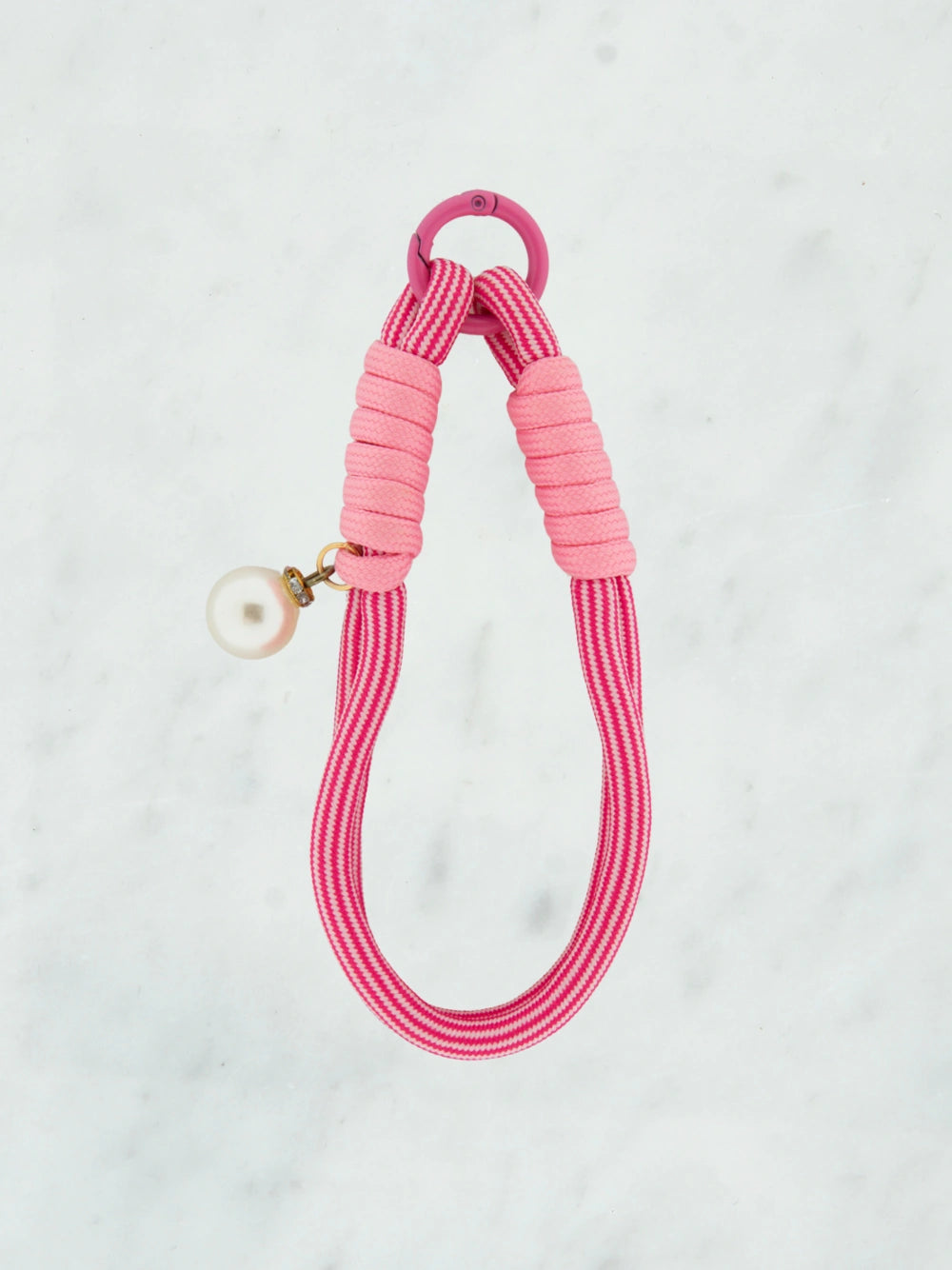 Striped dubbele parel bag charm