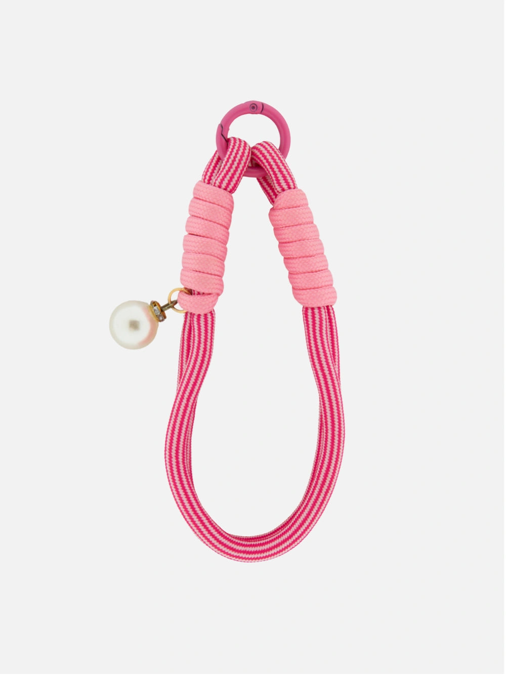 Striped double pearl bag charm