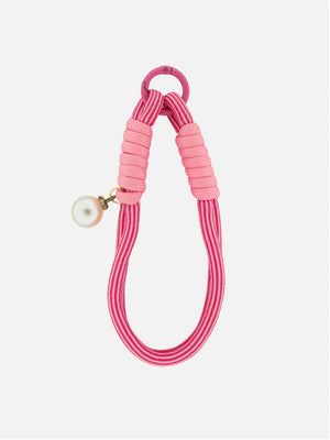 Striped dubbele parel bag charm