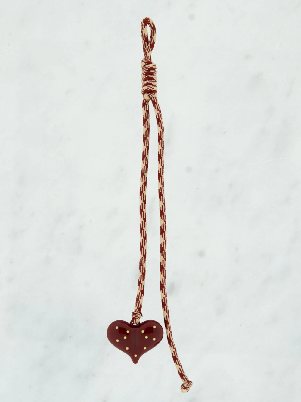 Striped long tie with heart