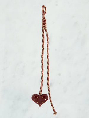 Striped long tie with heart