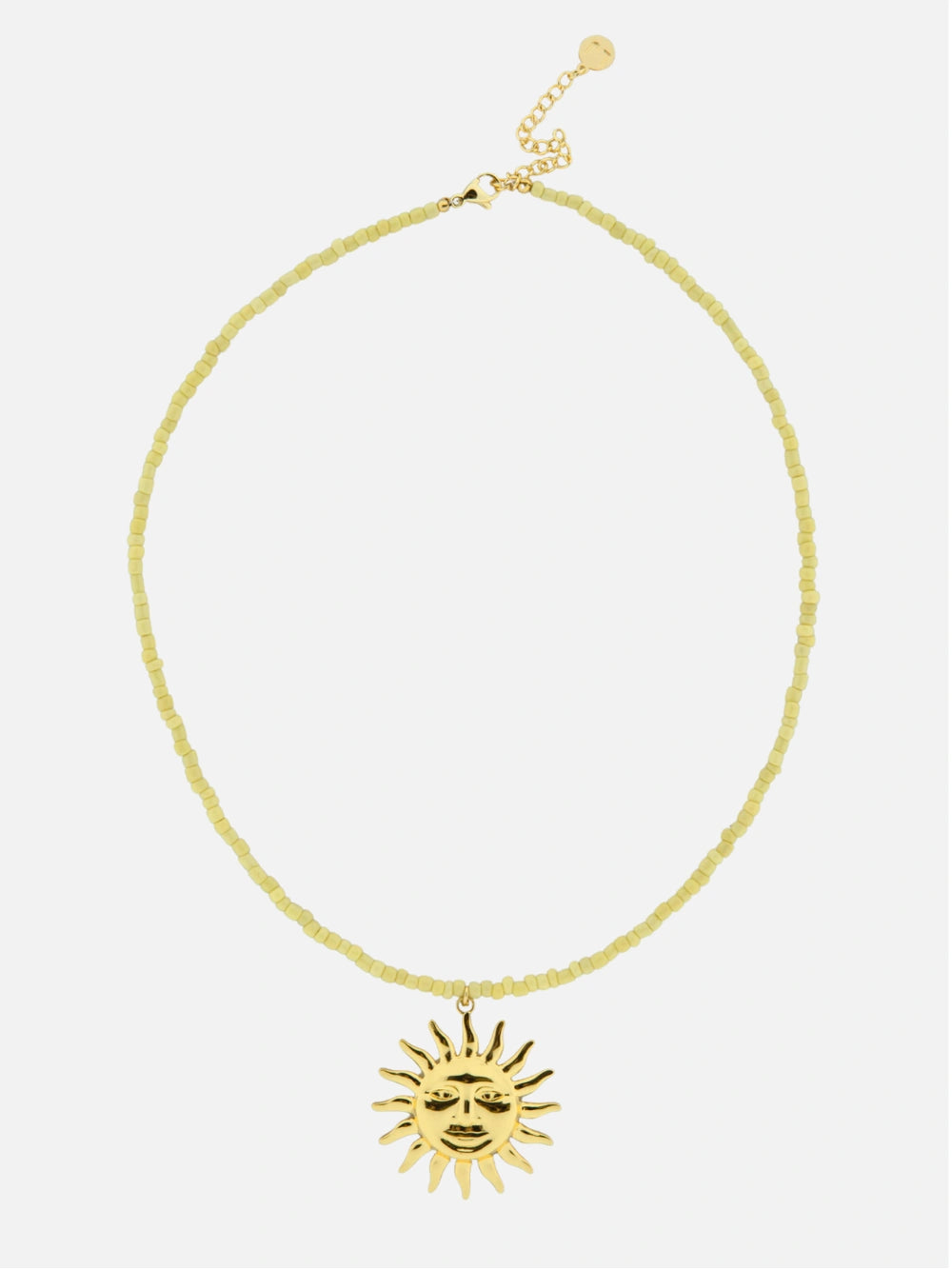 Sunny side yellow beaded necklace with sun