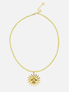 Sunny side gele kralen ketting met zon