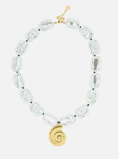 Super chunky parel schelp ketting