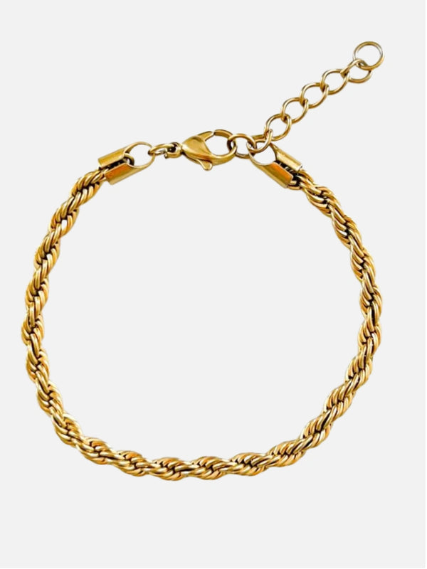 Twisted armbandje goud