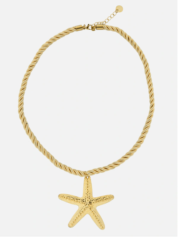 Twisted beige ketting met grote zeester